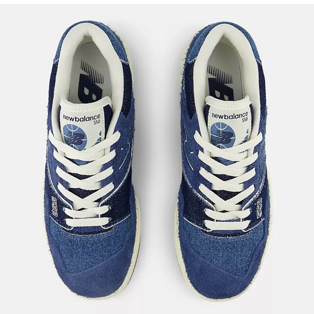 New Balance Women's 550 Denim Blue Casual Sneakers - Picture 4 of 10